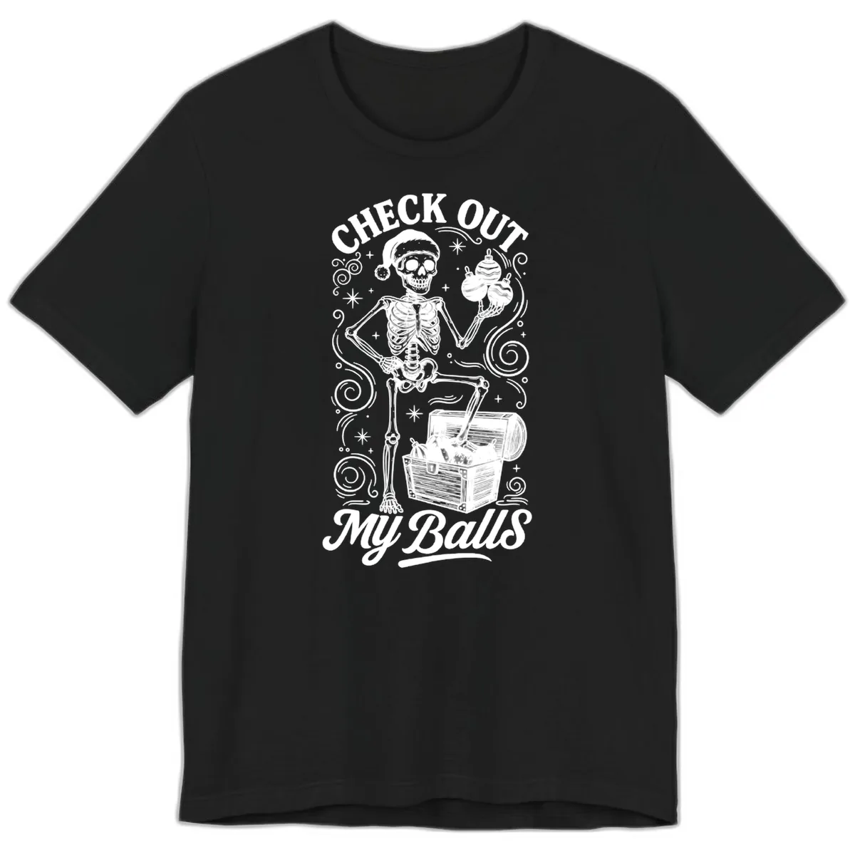 Skeleton Christmas Balls Premium T-Shirt in Black