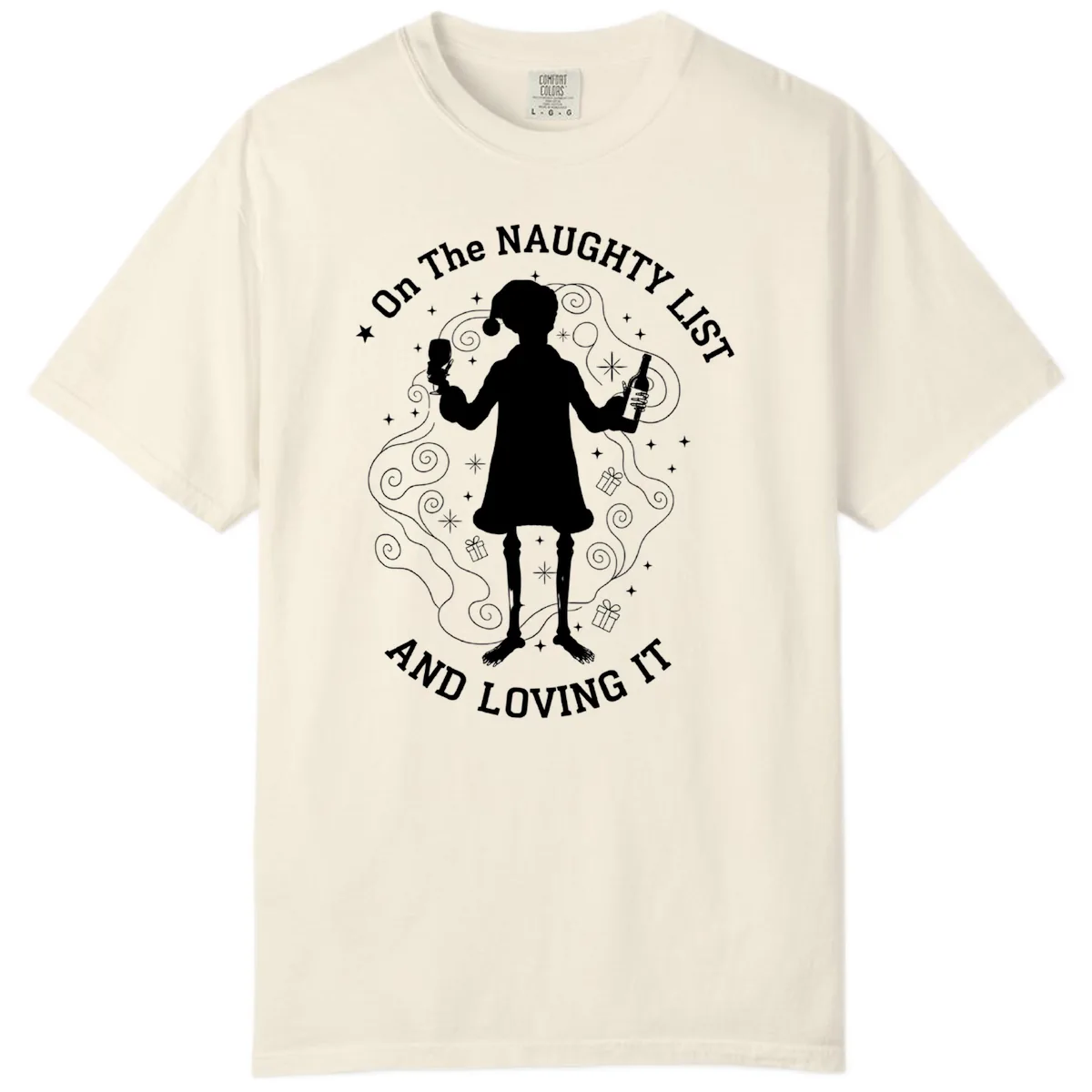 Naughty List And Loving It Comfort Color in Ivory