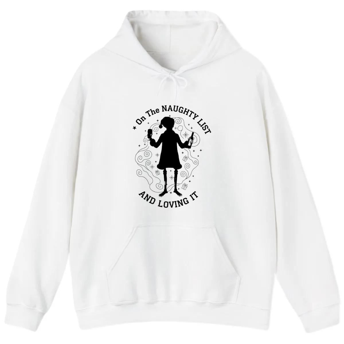 Naughty List And Loving It Hoodie in White