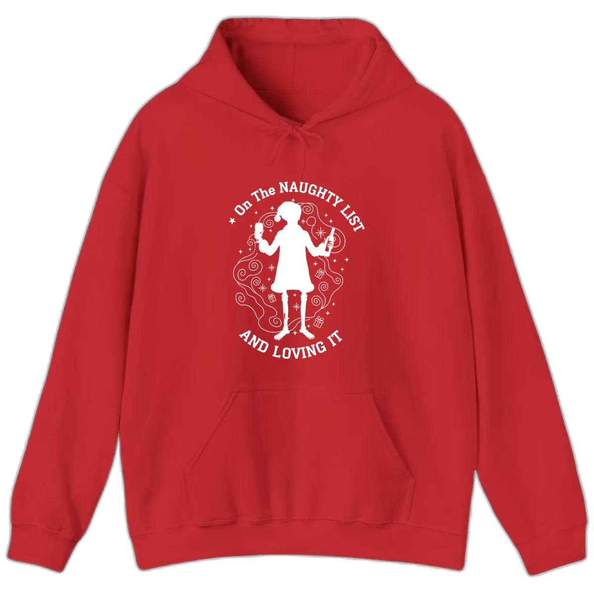 Naughty List And Loving It Hoodie in Red