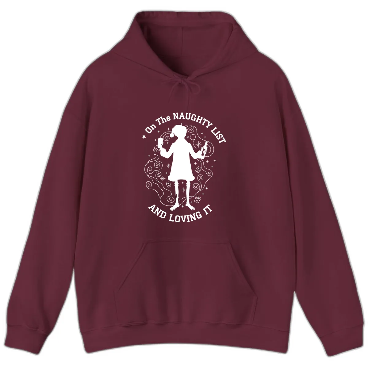 Naughty List And Loving It Hoodie in Maroon