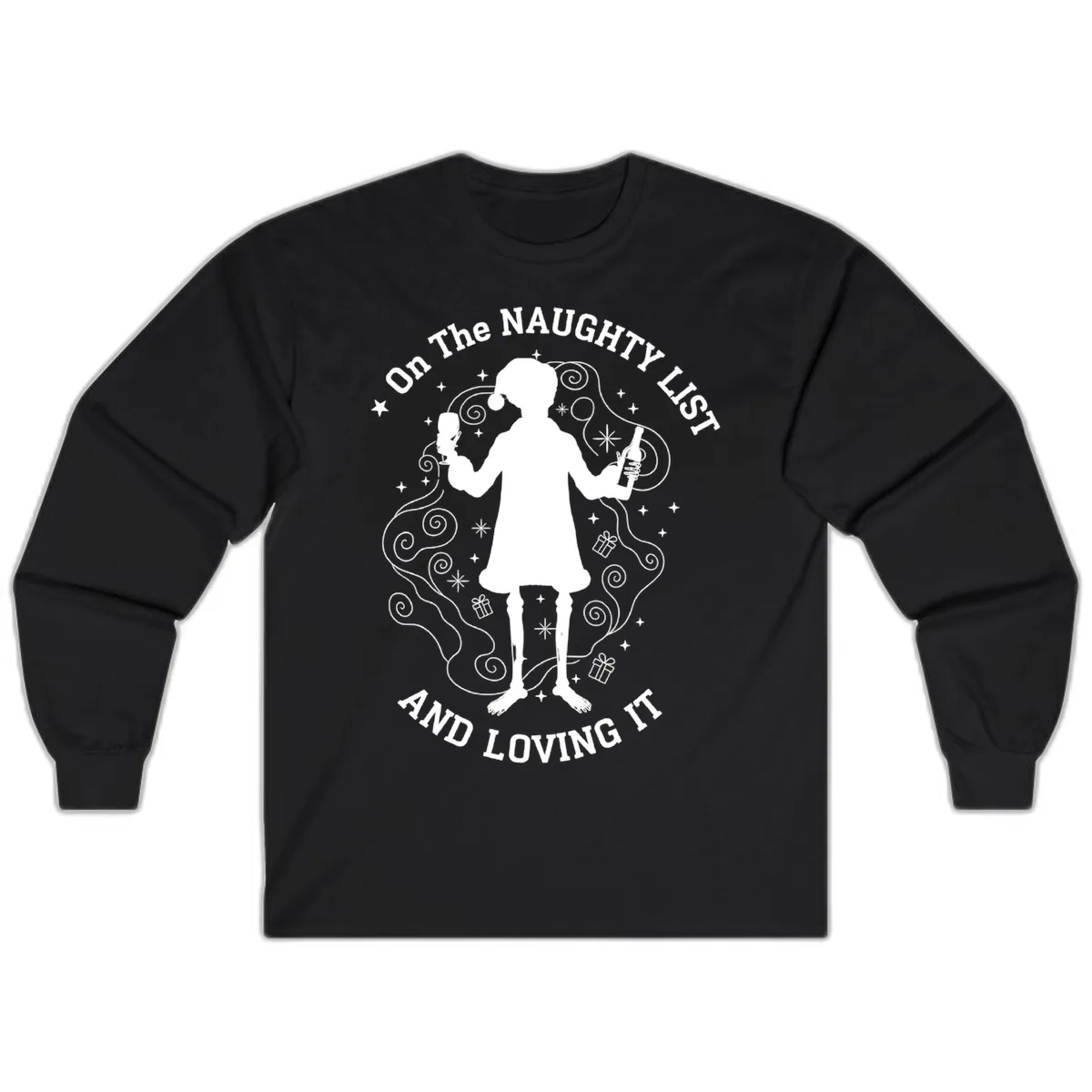 Naughty List And Loving It Long Sleeve in Black
