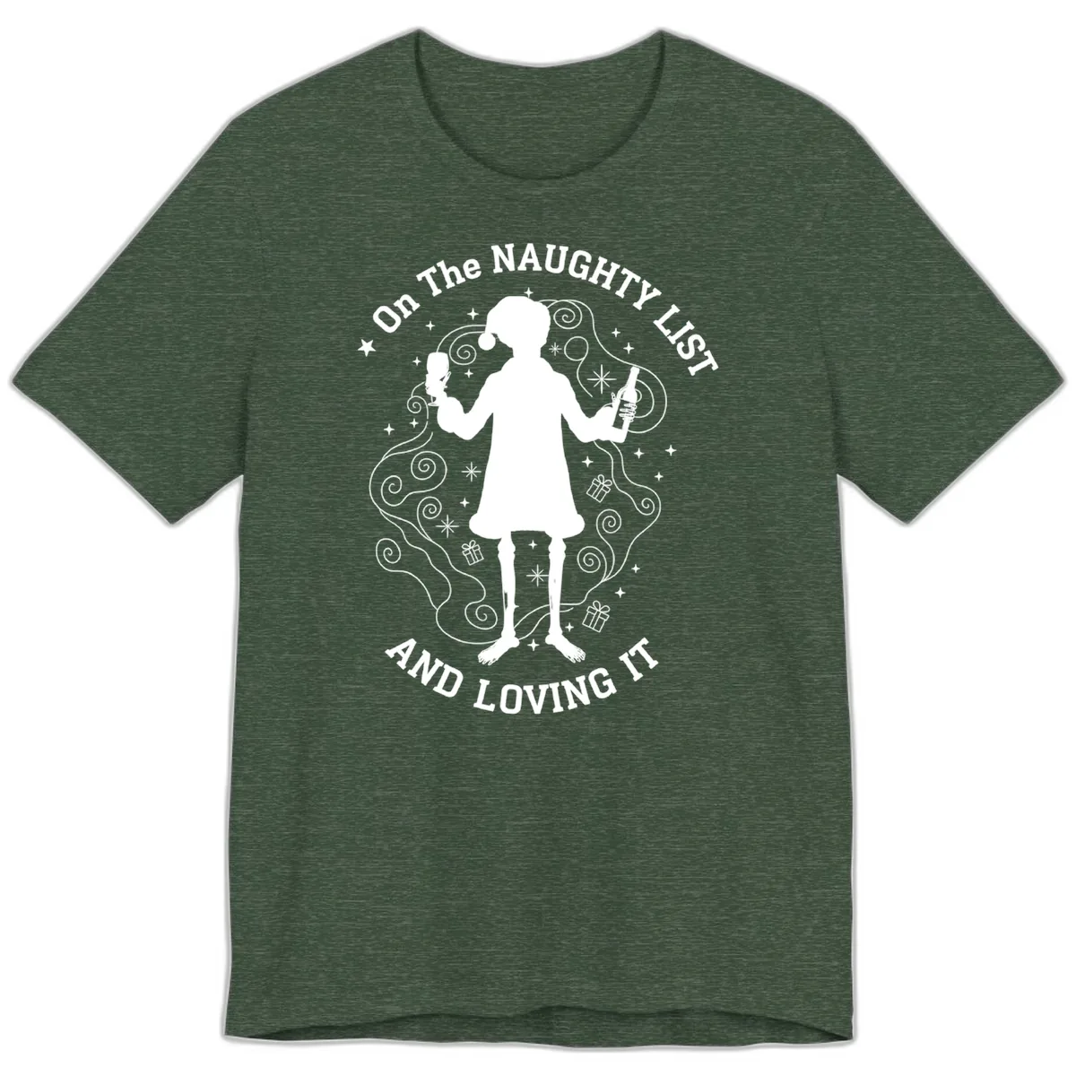 Naughty List And Loving It Premium T-Shirt in Heather Forest