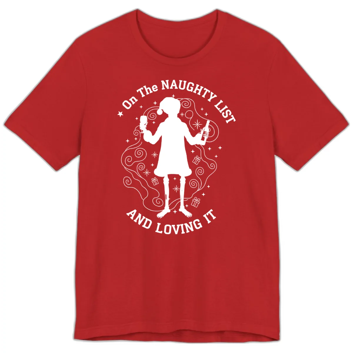 Naughty List And Loving It Premium T-Shirt in Red