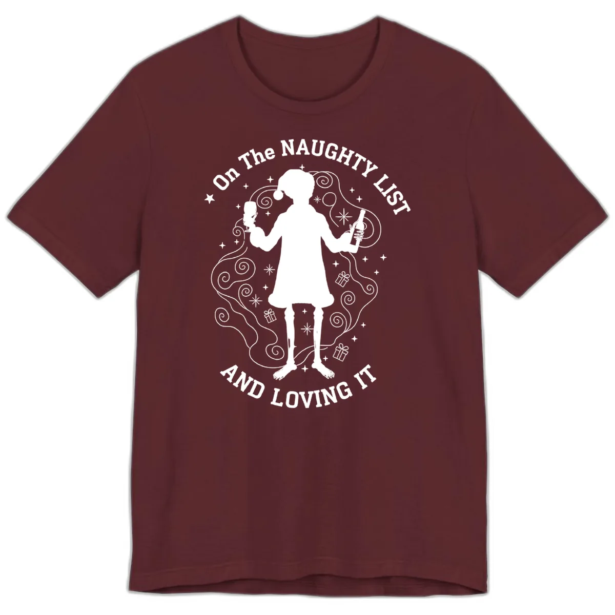 Naughty List And Loving It Premium T-Shirt in Maroon