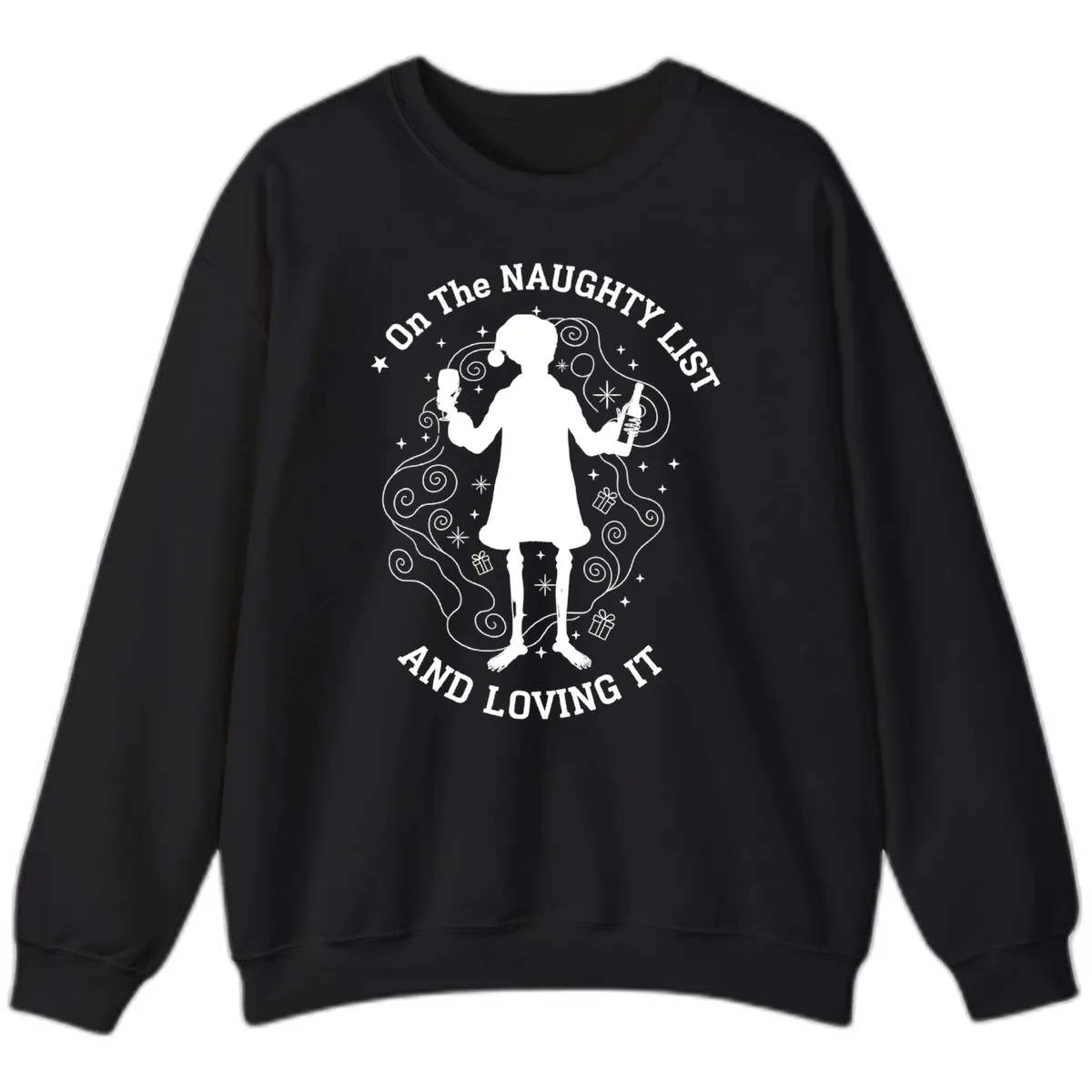 Naughty List And Loving It Sweatshirt in Black