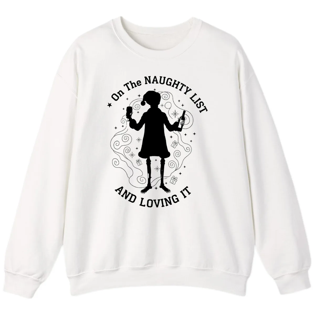 Naughty List And Loving It Sweatshirt in White