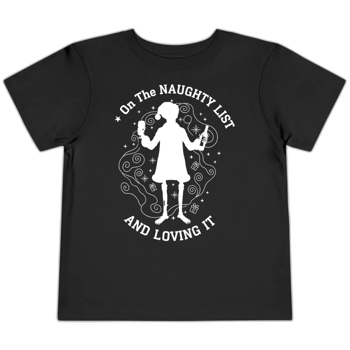 Naughty List And Loving It Toddler T-Shirt in Black