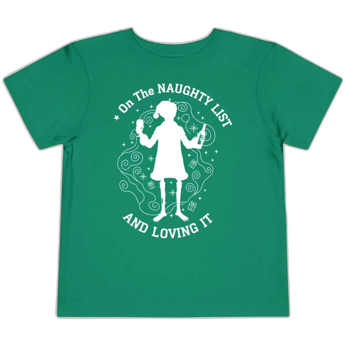 Naughty List And Loving It Toddler T-Shirt in Kelly