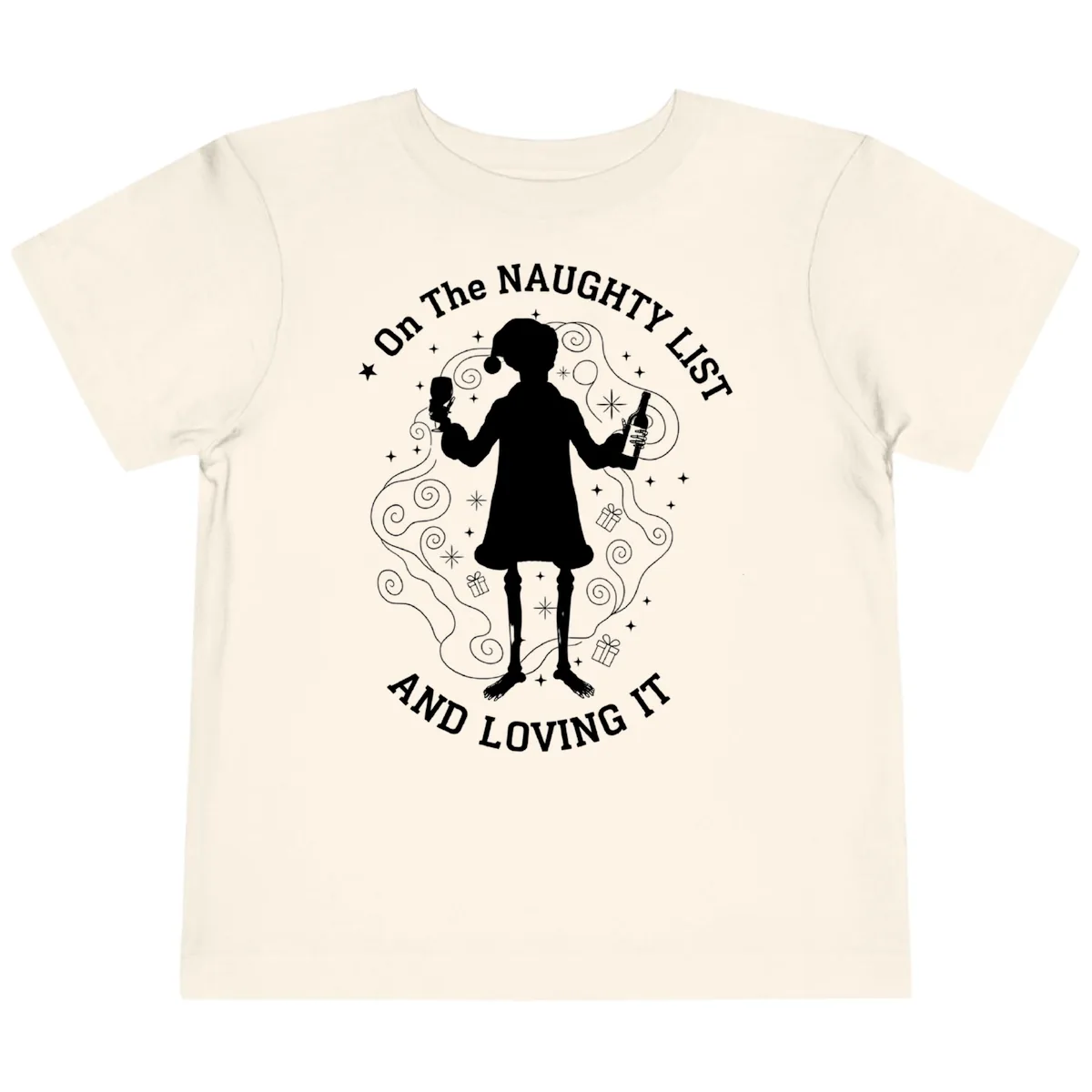 Naughty List And Loving It Toddler T-Shirt in Natural