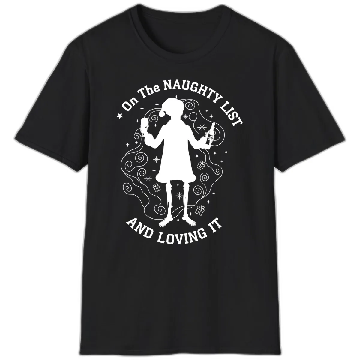 Naughty List And Loving It T-Shirt in Black