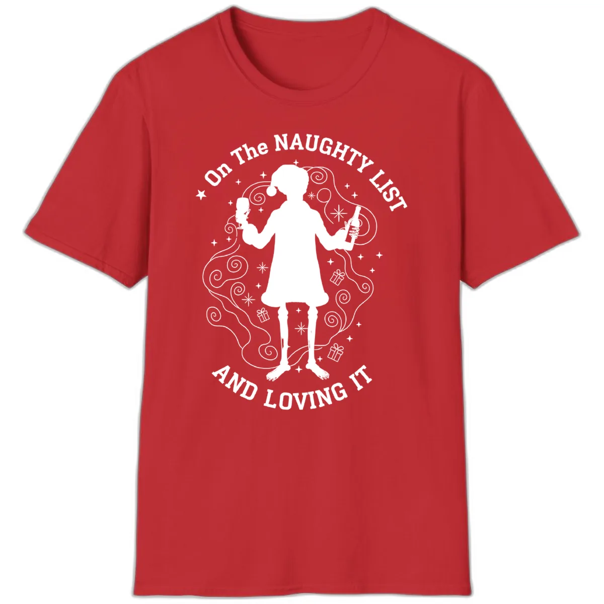 Naughty List And Loving It T-Shirt in Red