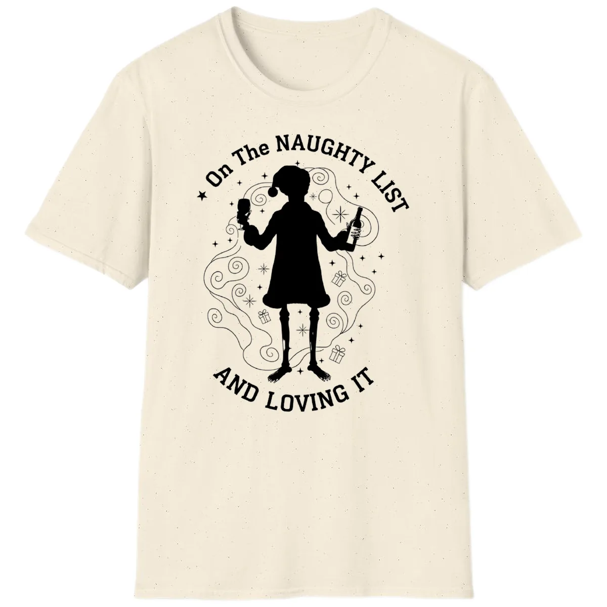 Naughty List And Loving It T-Shirt in Natural