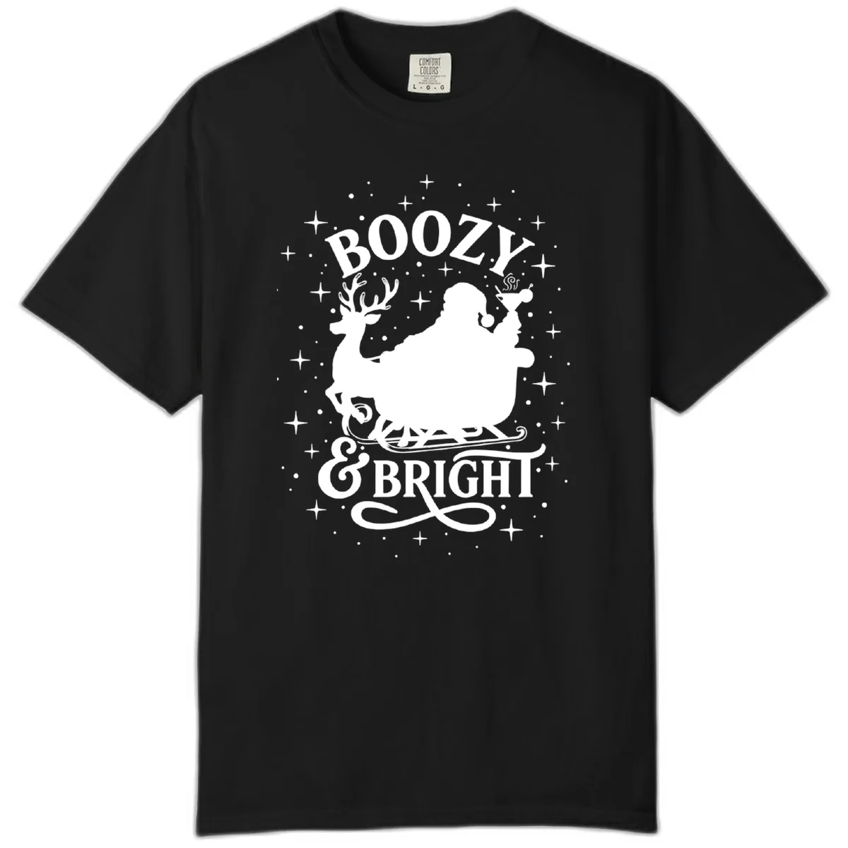 Boozy & Bright Christmas Design Comfort Color in Black