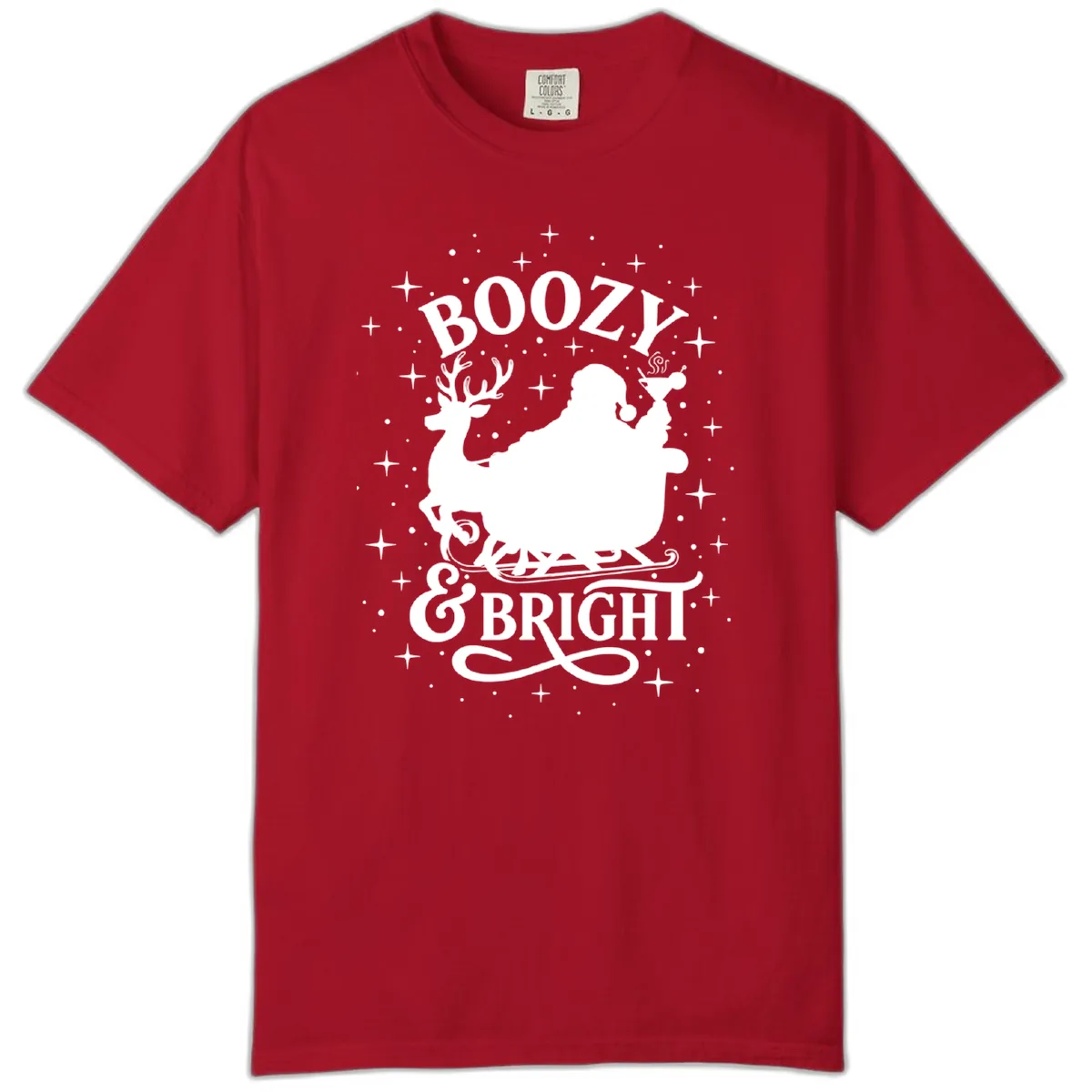 Boozy & Bright Christmas Design Comfort Color in Red