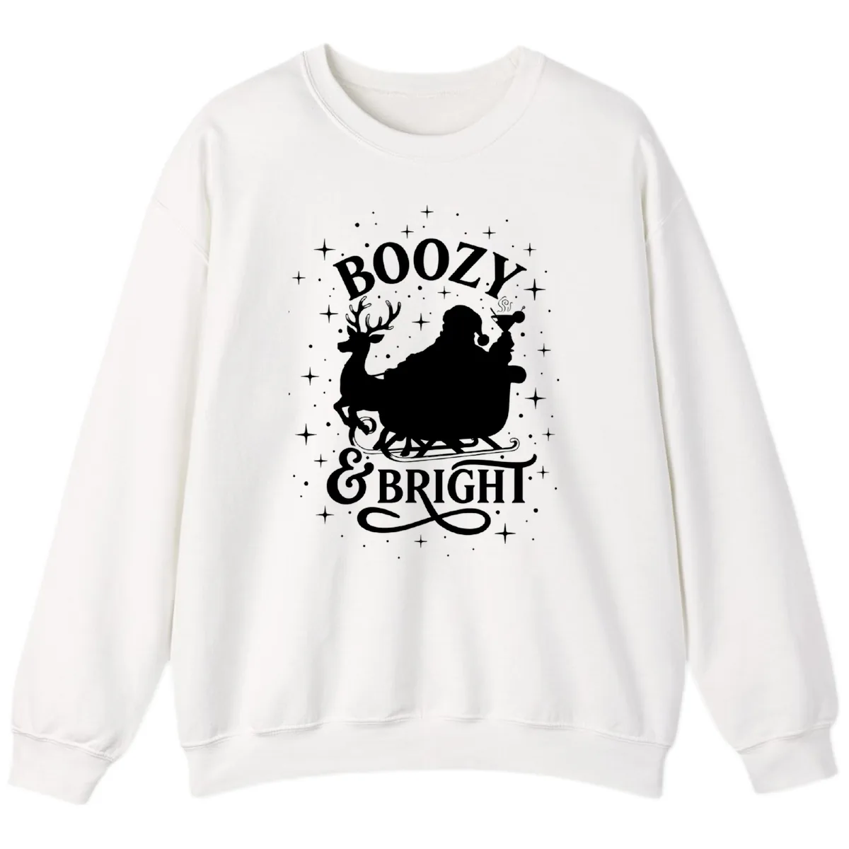 Boozy & Bright Christmas Design Sweatshirt in White