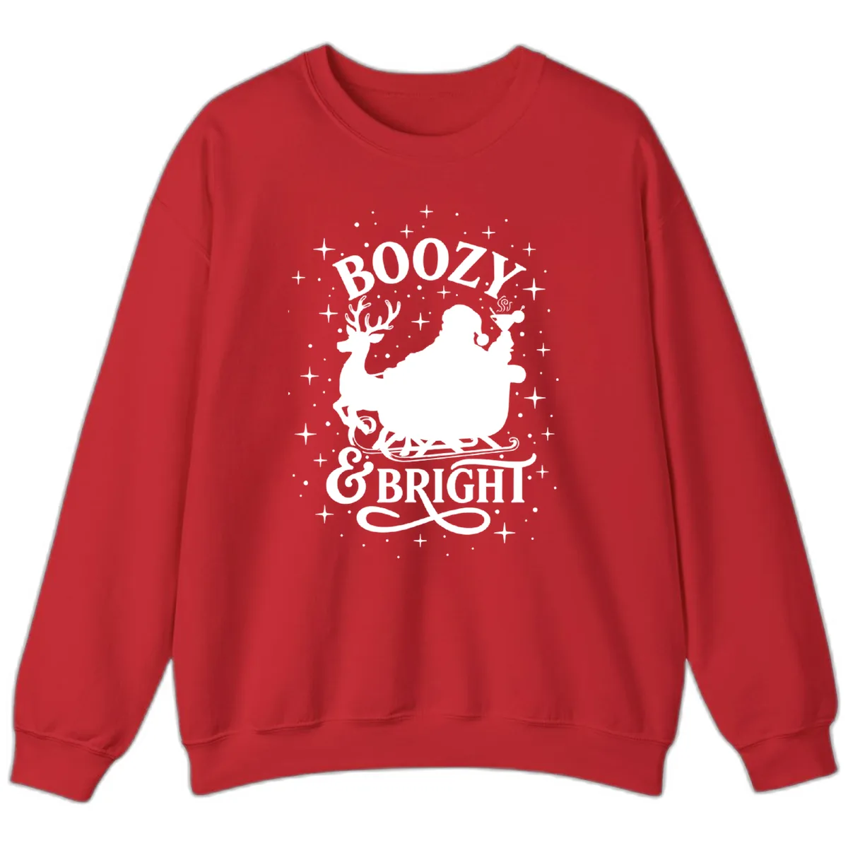 Boozy & Bright Christmas Design Sweatshirt in Red