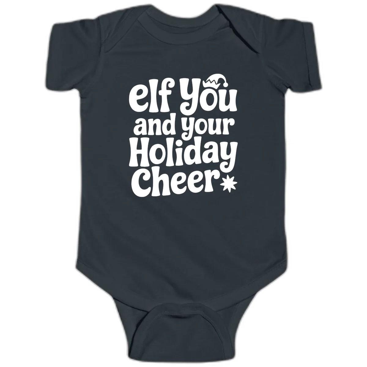 Elf You And Your Holiday Cheer Baby Onesie in Black