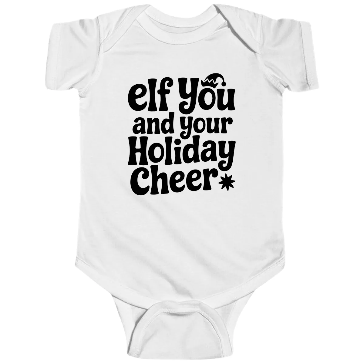 Elf You And Your Holiday Cheer Baby Onesie in White
