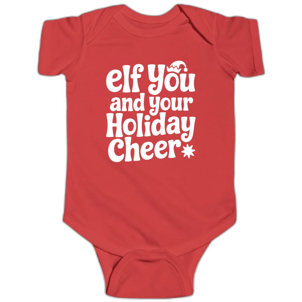 Elf You And Your Holiday Cheer Baby Onesie in Red