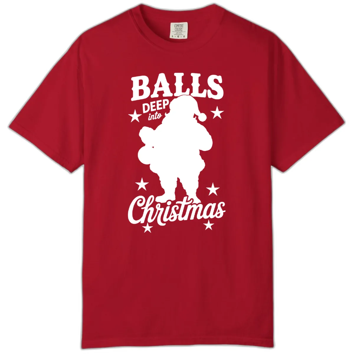 Balls Deep Into Christmas Design Comfort Color in Red