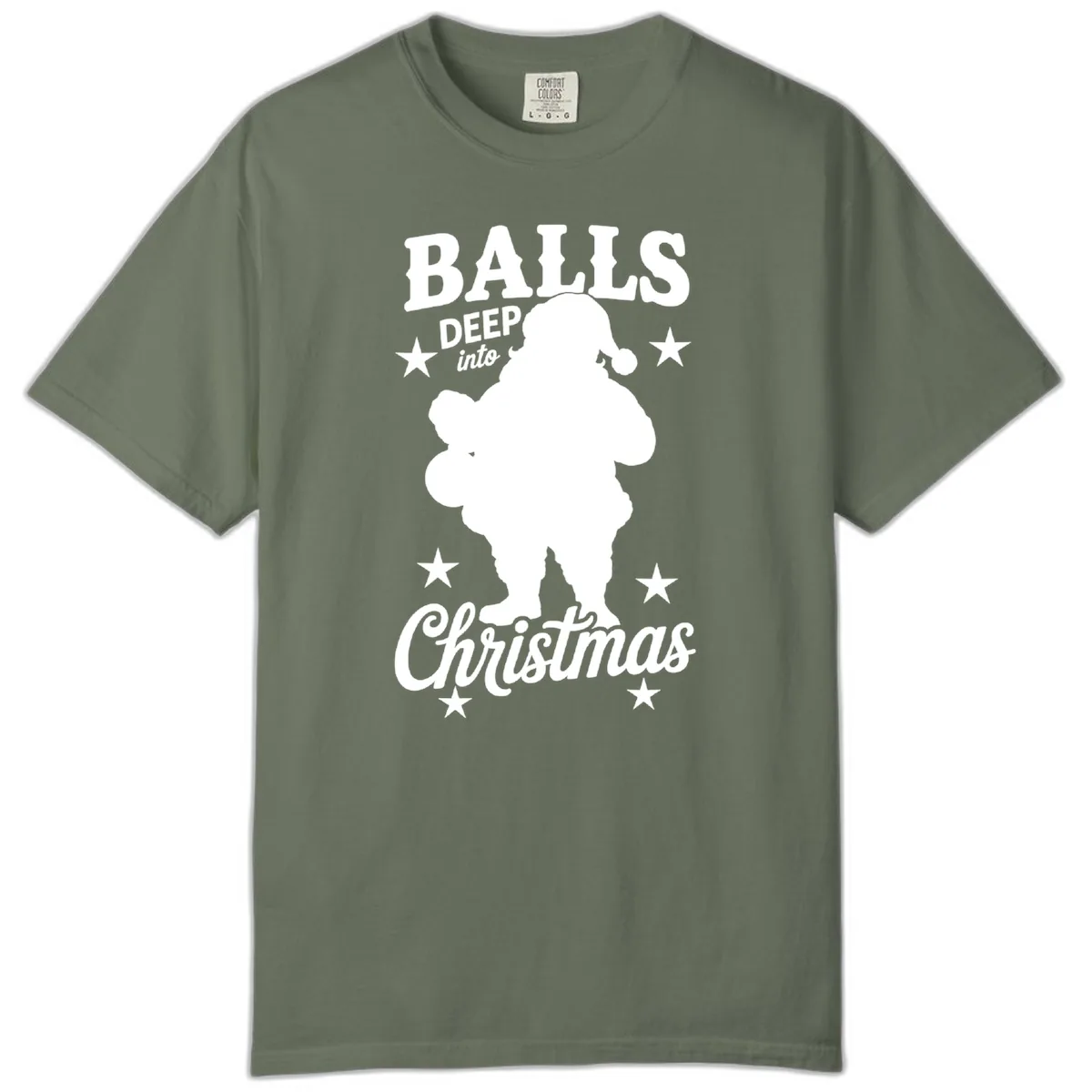 Balls Deep Into Christmas Design Comfort Color in Moss