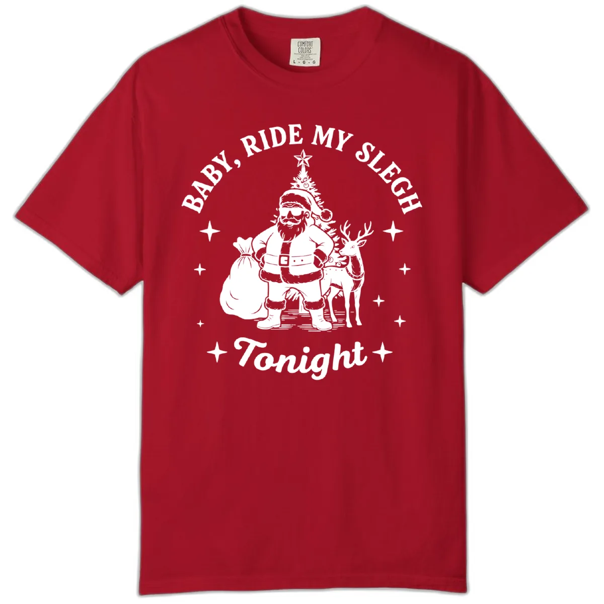 Baby, Ride My Sleigh Tonight Comfort Color in Red