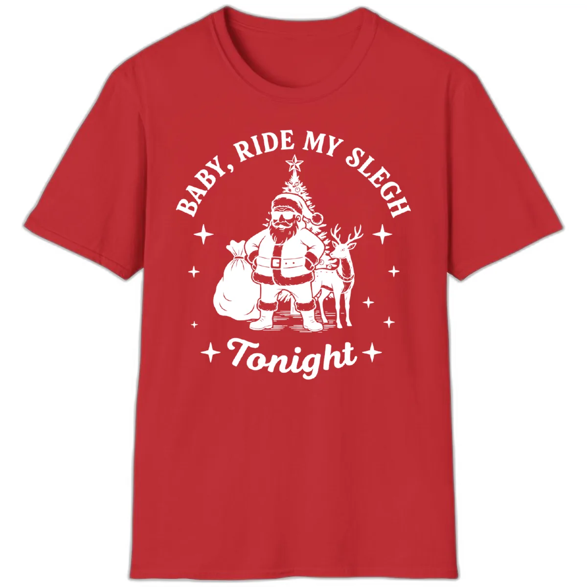 Baby, Ride My Sleigh Tonight T-Shirt in Red