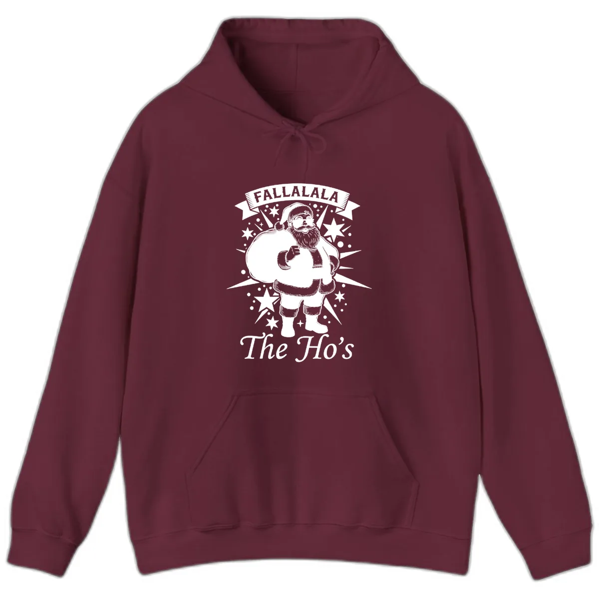 Fallalala The Ho's Santa Hoodie in Maroon