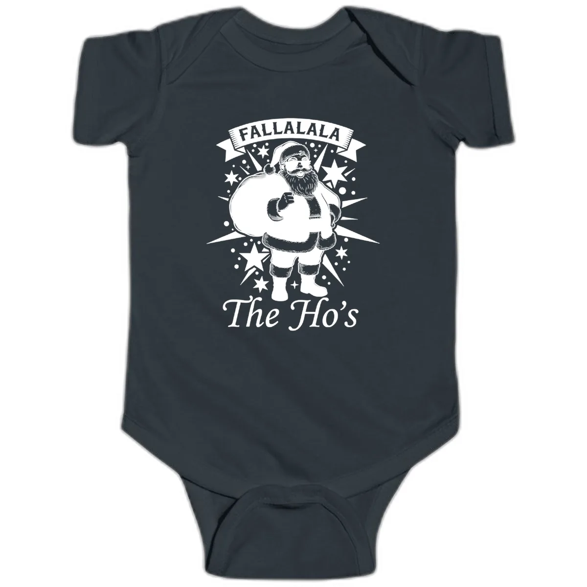 Fallalala The Ho's Santa Baby Onesie in Black