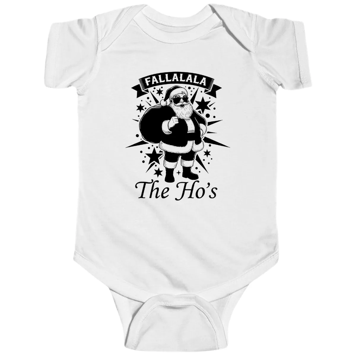 Fallalala The Ho's Santa Baby Onesie in White