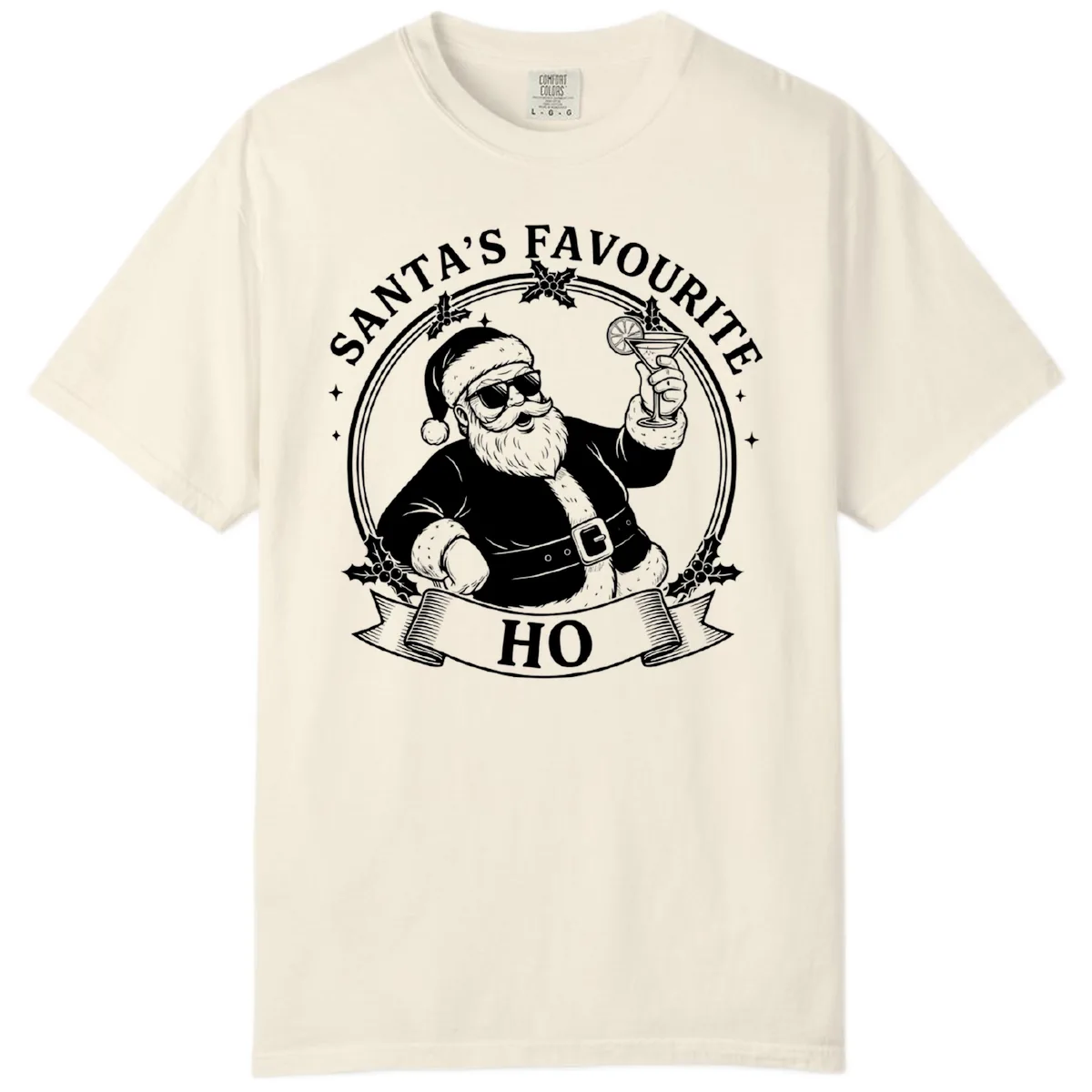 Santa's Favorite Cocktail Drinker Comfort Color in Ivory