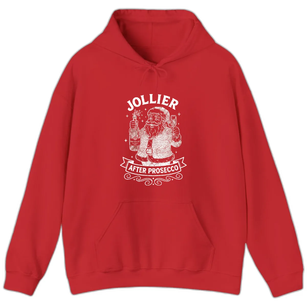 Jollier After Prosecco Graphic Hoodie in Red