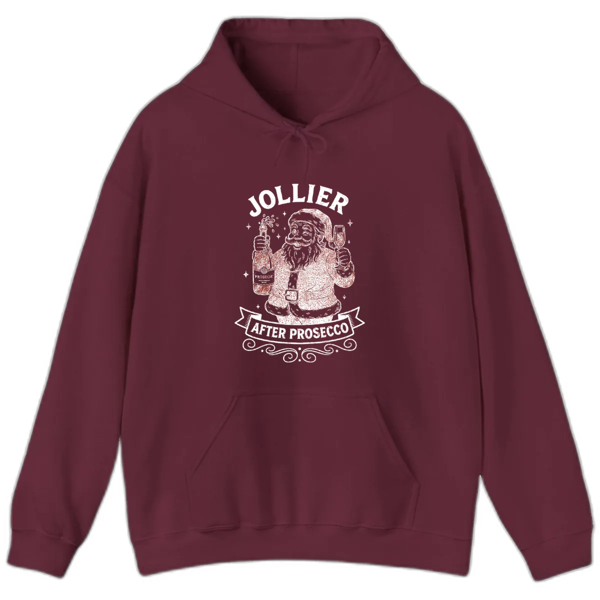 Jollier After Prosecco Graphic Hoodie in Maroon