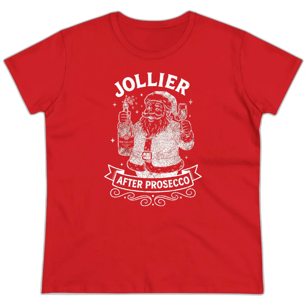Jollier After Prosecco Graphic Ladies Tee in Red
