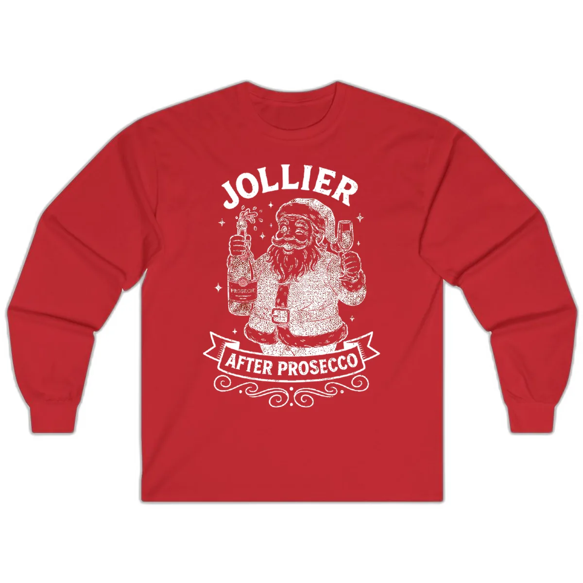 Jollier After Prosecco Graphic Long Sleeve in Red