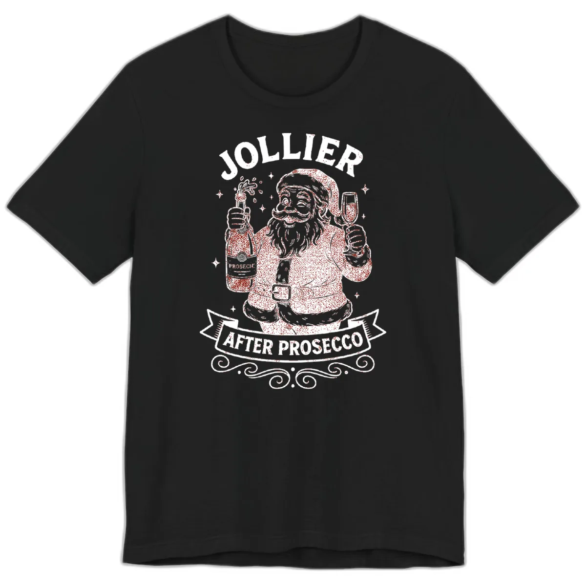 Jollier After Prosecco Graphic Premium T-Shirt in Black