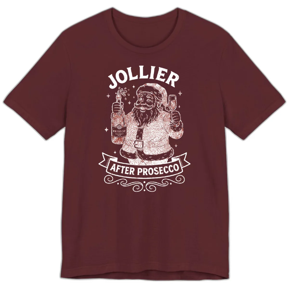 Jollier After Prosecco Graphic Premium T-Shirt in Maroon