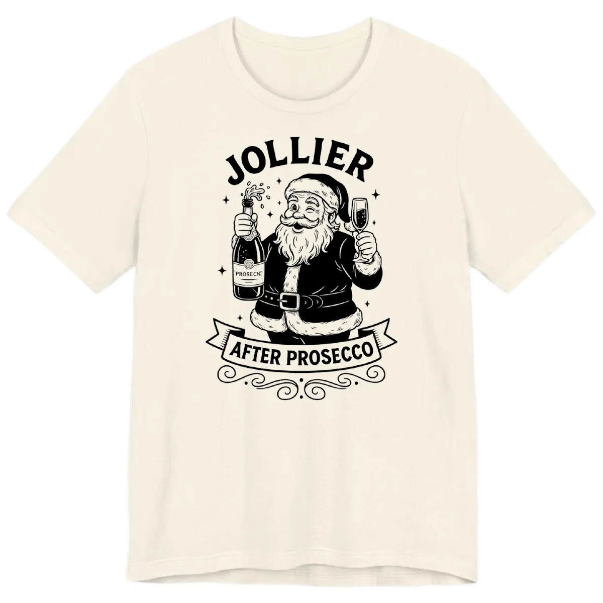 Jollier After Prosecco Graphic Premium T-Shirt in Natural