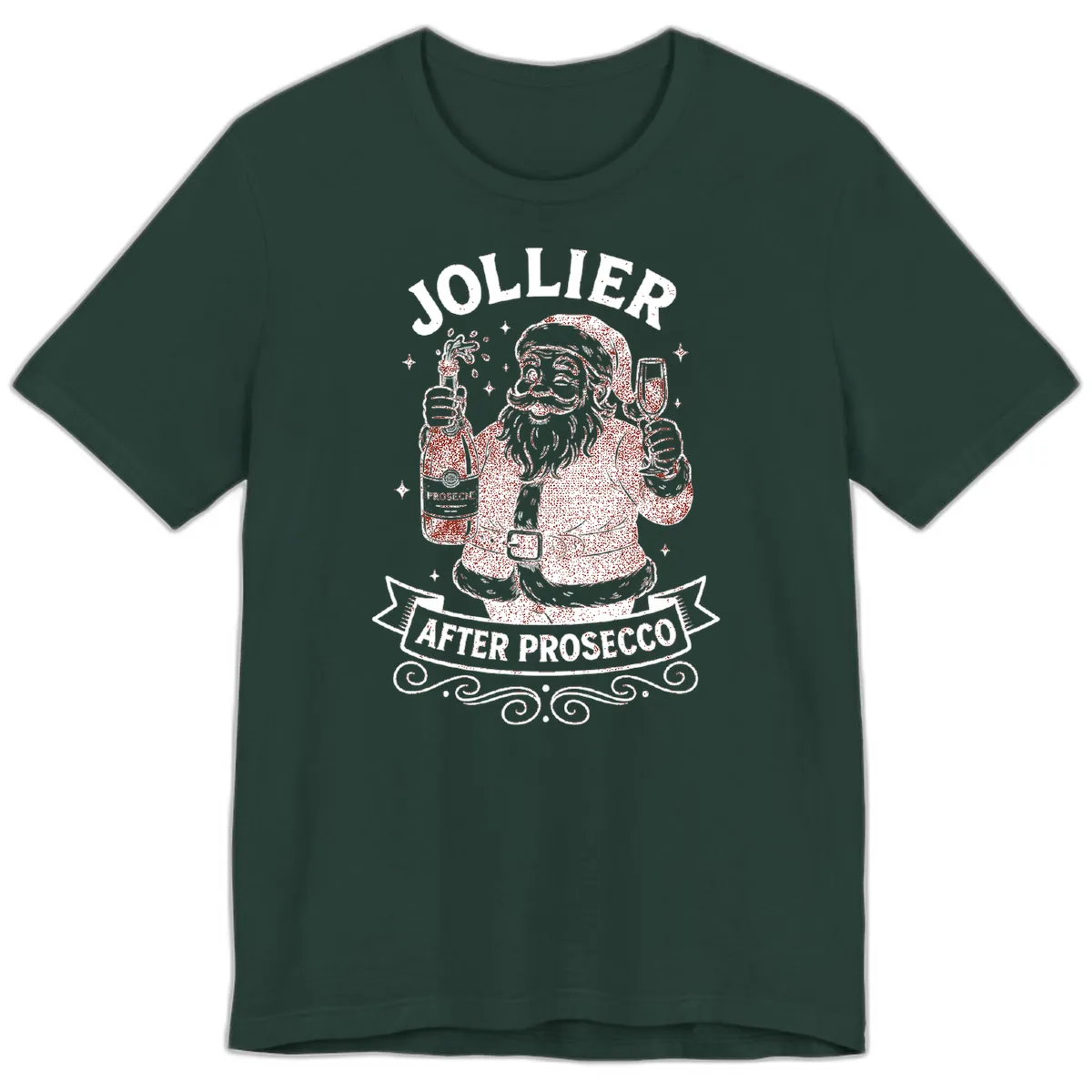 Jollier After Prosecco Graphic Premium T-Shirt in Forest