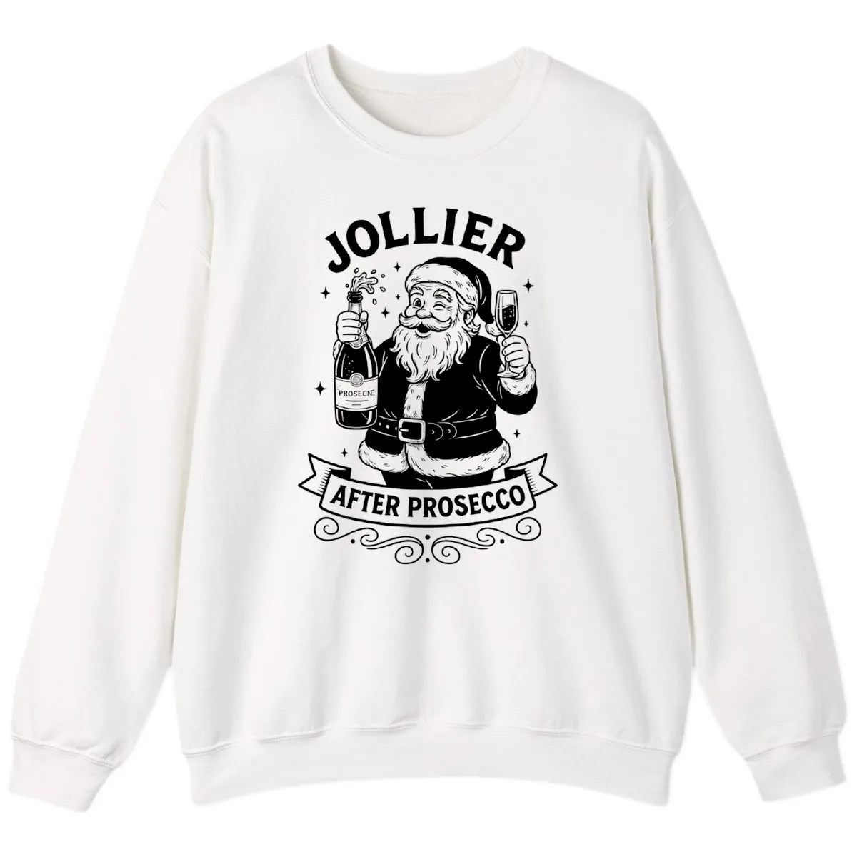 Jollier After Prosecco Graphic Sweatshirt in White