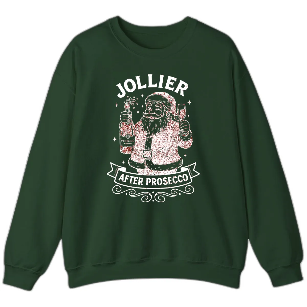 Jollier After Prosecco Graphic Sweatshirt in Forest Green