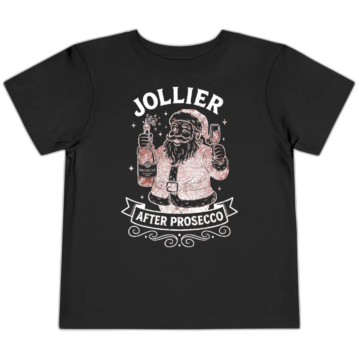 Jollier After Prosecco Graphic Toddler T-Shirt in Black