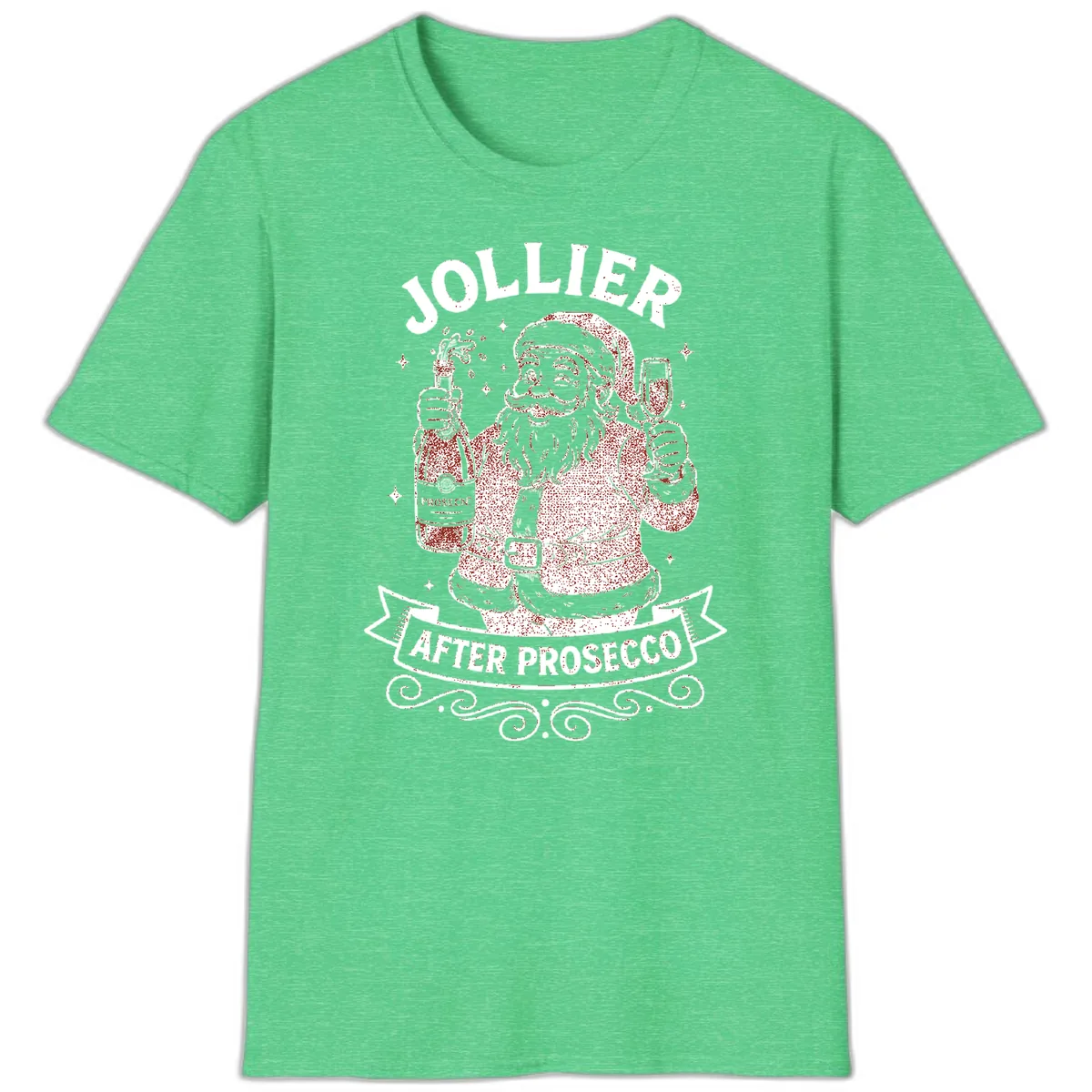 Jollier After Prosecco Graphic T-Shirt in Heather Irish Green