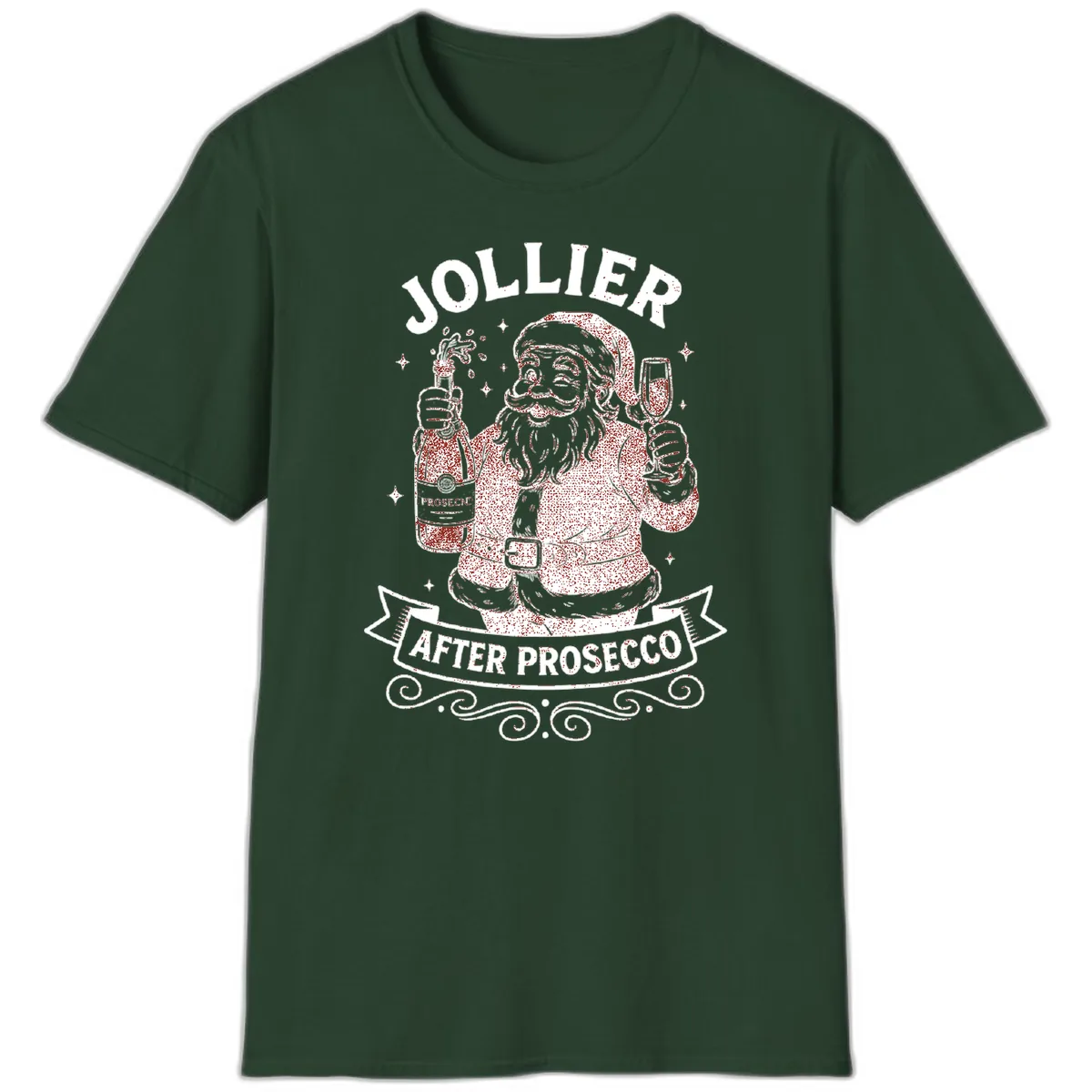 Jollier After Prosecco Graphic T-Shirt in Forest Green