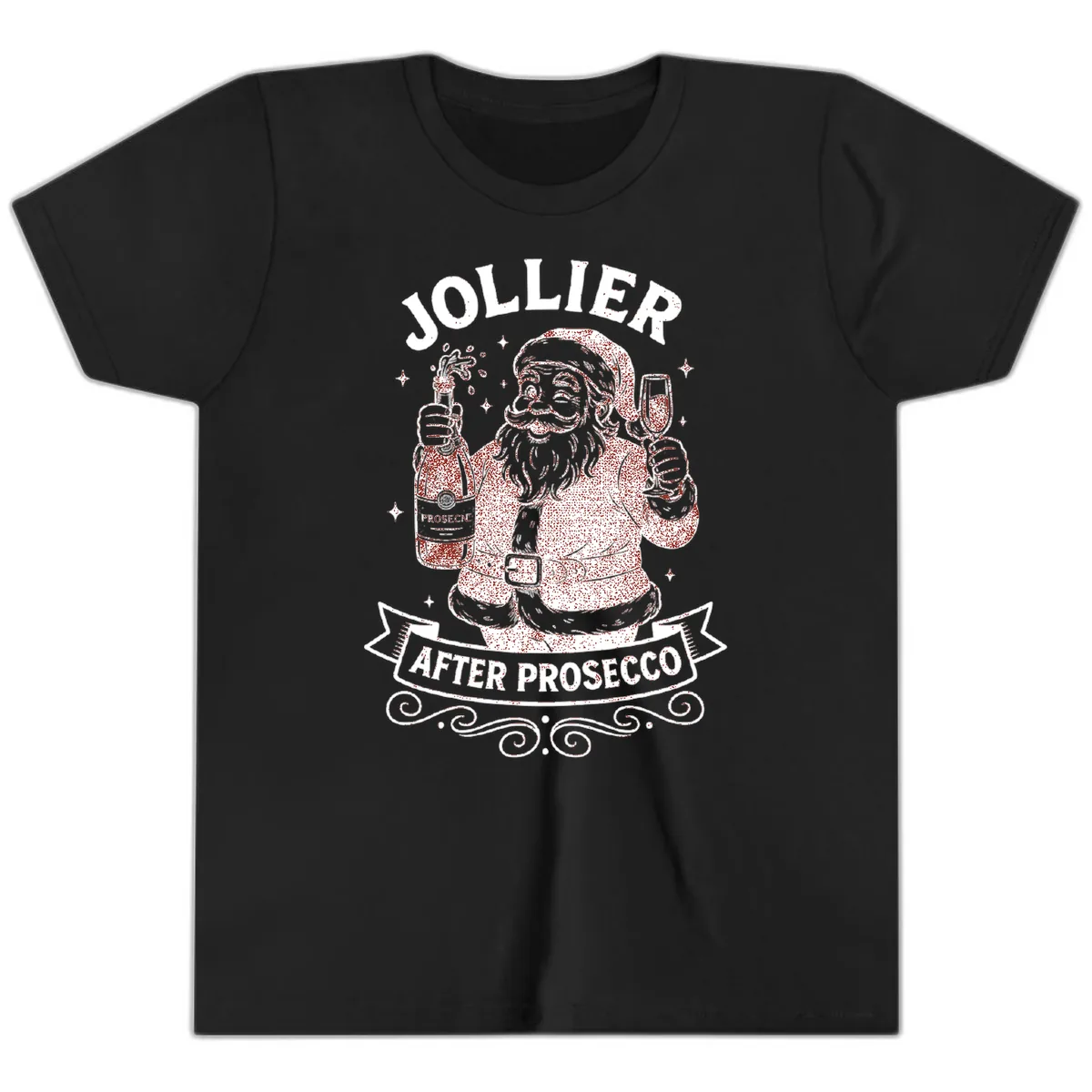 Jollier After Prosecco Graphic Youth T-Shirt in Black