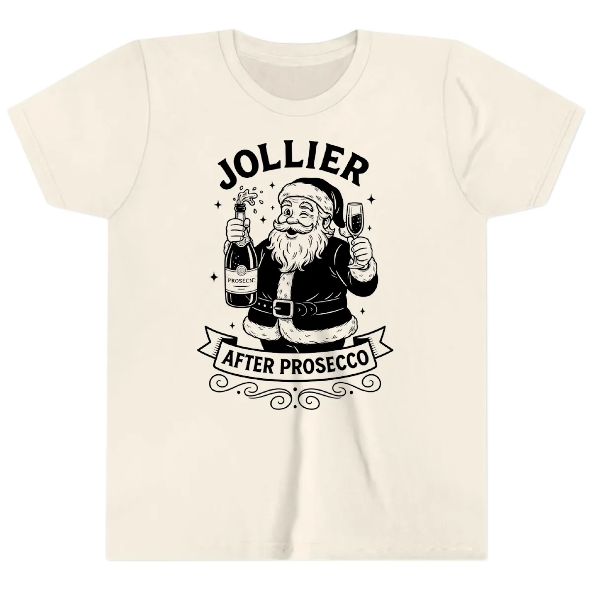 Jollier After Prosecco Graphic Youth T-Shirt in Natural