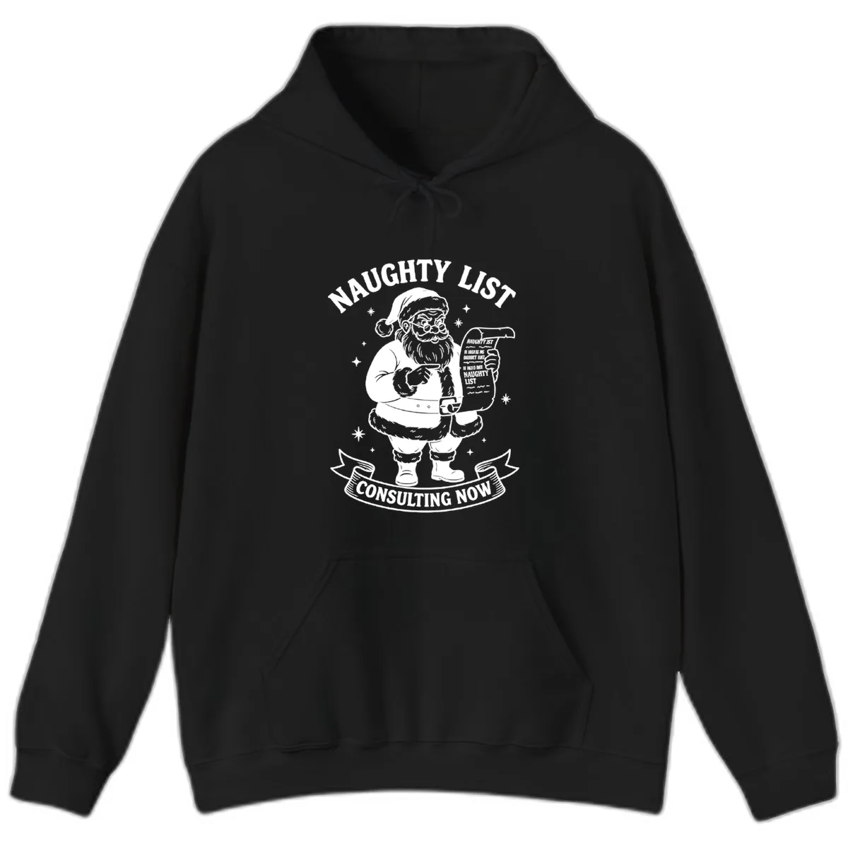 Santa's Naughty List Consulting Hoodie in Black