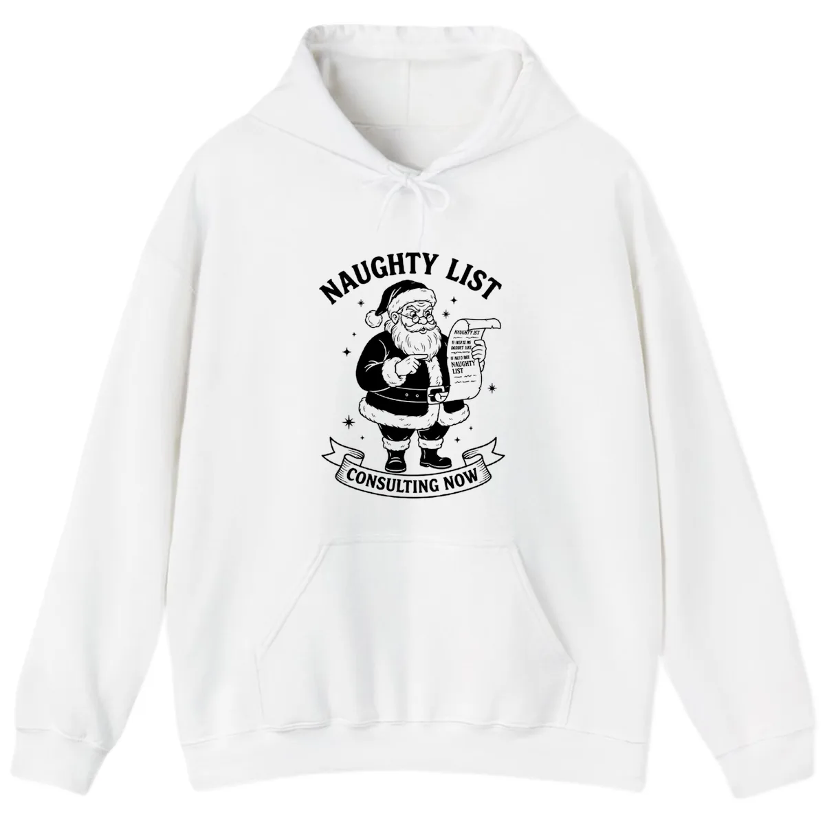 Santa's Naughty List Consulting Hoodie in White