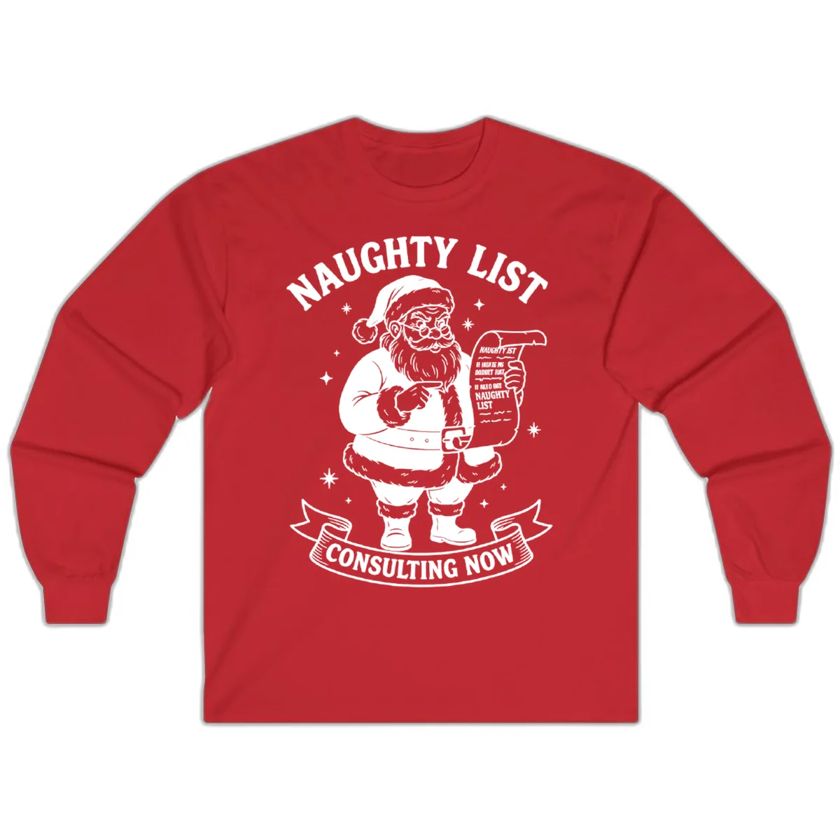 Santa's Naughty List Consulting Long Sleeve in Red
